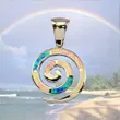 Hawaiian Rainbow Opal Spiral Pendant - AH - J7 - Alohawaii