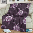 Purple Turtle Polynesian Premium Blanket - AH - J4 - Alohawaii