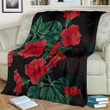 Hawaii Hibiscus Red Color Premium Blanket - AH J9 - Alohawaii