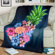 Hawaii Pineapple And Flower Premium Blanket - AH J9 - Alohawaii
