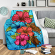 Ocean Hibiscus Premium Blanket - AH - J4 - Alohawaii