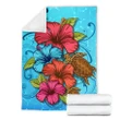 Ocean Hibiscus Premium Blanket - AH - J4 - Alohawaii