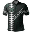 (Personalized) Hawaii Kakau Warrior Polynesian Football Polo Shirt - Black - AH - J6 - Alohawaii
