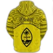 Alohawaii Clothing, Hoodie Guam Coat Of Arms Zip Demodern Style Yellow | Alohawaii.co