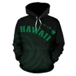 Alohawaii Clothing, Hoodie Hawaii Polynesia Green, Tatau Style | Alohawaii.co