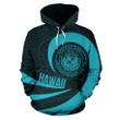 Alohawaii Clothing, Hoodie Hawaii Coat Of Arms Roll In My Heart Blue | Alohawaii.co
