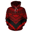 Alohawaii Clothing, Hoodie Hawaii Polynesian Tribal, New Warrior Style Red Color | Alohawaii.co