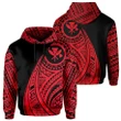 Alohawaii Clothing - Hoodie Hawaii Kanaka Polynesian Tatoo Style Red - AH - J71