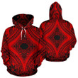 Alohawaii Clothing - Hoodie Alohawaii - Polynesian Plumeria Mix Red Black Pullover - AH - JR