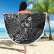 Alohawaii Blanket - Federated States Of Micronesia Beach Blanket Turtle Hibiscus Black - BN39
