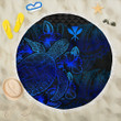 Alohawaii Blanket - Hawaii Beach Blanket Turtle Hibiscus Blue | Alohawaii.co