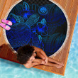 Alohawaii Blanket - Federated States Of Micronesia Beach Blanket Turtle Hibiscus Blue - BN39