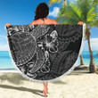 Alohawaii Blanket - Hawaii Beach Blanket Turtle Hibiscus Black - BN39