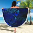 Alohawaii Blanket - Hawaii Beach Blanket Turtle Hibiscus Blue - BN39