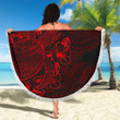 Alohawaii Blanket - Hawaii Beach Blanket Turtle Hibiscus Red - BN39
