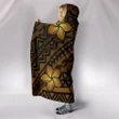 Alohawaii Clothing - Hooded Blanket Hawaii Mix Polynesian Turtle Plumeria Nick Style Brown AH J5
