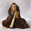 Alohawaii Clothing - Hooded Blanket Hawaii Mix Polynesian Turtle Plumeria Nick Style Orange AH J5