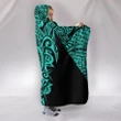 Alohawaii Clothing - Hooded Blanket Hawaii Turtle Polynesian Turquoise Armor Style AH J9