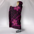 Alohawaii Clothing - Hooded Blanket Hawaii Mix Polynesian Turtle Plumeria Nick Style Pink AH J5