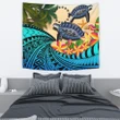 Alohawaii Home Set - Cook Islands Tapestry - Polynesian Turtle Coconut Tree And Plumeria A24