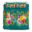 Alohawaii Bedding Set - Cover and Pillow Cases Hawaiian Tropical Strelitzia Plumeria Orchids Hibiscus Polynesian - AH - J1