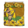 Alohawaii Bedding Set - Cover and Pillow Cases Hawaiian Hula Girl Monstera Hibiscus Polynesian | Alohawaii.co