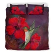 Alohawaii Bedding Set - Cover and Pillow Cases Hawaiian Hummingbird And Hibiscus Polynesian - AH - J1