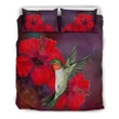 Alohawaii Bedding Set - Cover and Pillow Cases Hawaiian Hummingbird And Hibiscus Polynesian | Alohawaii.co
