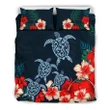 Alohawaii Bedding Set - Cover and Pillow Cases Hawaiian Hibiscus And Turtle Polynesian | Alohawaii.co