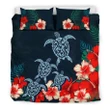 Alohawaii Bedding Set - Cover and Pillow Cases Hawaiian Hibiscus And Turtle Polynesian - AH - J1