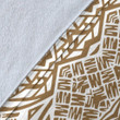 Alohawaii Blanket - Hawaii Polynesian Tribal Premium Blanket Circle Style Gold And White J7