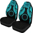 Alohawaii Accessories Car Seat Covers - Cook islands Polynesian Pride Seal And Hibiscus Neon Blue - BN39