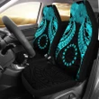 Alohawaii Accessories Car Seat Covers, Cook islands Polynesian Pride Seal And Hibiscus Neon Blue | Alohawaii.co