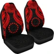 Alohawaii Accessories Car Seat Covers - Cook islands Polynesian Pride Seal And Hibiscus Red - BN39