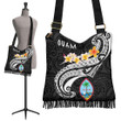 Alohawaii Handbag - Guam Boho Handbag - Guam Seal Polynesian Patterns Plumeria (Black) - BN25