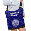 Alohawaii Handbag - American Samoa Crossbody Boho Handbag - Seal In Polynesian Tattoo Style ( Blue) -BN25