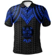 Alohawaii Shirt, Polo Shirt Polynesian Hibiscus Fiji, Polynesian Armor Style Blue | Alohawaii.co