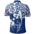 Alohawaii Shirt, Polo Shirt Polynesian Hibiscus Tonga Polynesian, Tongan Pride (Bright Blue) | Alohawaii.co