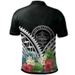 Alohawaii Shirt, Polo Shirt Polynesian Hibiscus Palau, Palau Coat of Arms & Polynesian Tropical Flowers White | Alohawaii.co