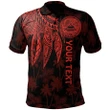 Alohawaii Shirt, Polo Shirt Polynesian Hibiscus American Samoa Personalised, Polynesian Wings (Red) | Alohawaii.co