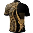 Alohawaii Shirt, Polo Shirt Polynesian Hibiscus Hawaii Gold, Polynesian Tentacle Tribal Pattern | Alohawaii.co