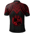 Alohawaii Shirt, Polo Shirt Polynesian Hibiscus Tonga, Polynesian Armor Style Red | Alohawaii.co