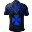 Alohawaii Shirt, Polo Shirt Polynesian Hibiscus Wallis And Futuna, Polynesian Armor Style Blue | Alohawaii.co