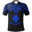 Alohawaii Shirt, Polo Shirt Polynesian Hibiscus Wallis And Futuna, Polynesian Armor Style Blue | Alohawaii.co