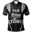Alohawaii Shirt, Polo Shirt Polynesian Hibiscus Fiji, Blood Runs Through My Veins Style Black | Alohawaii.co