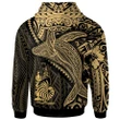 Alohawaii Clothing, Hoodie New Caledonia, Humpback Whale & Coat Of Arms Gold | Alohawaii.co