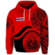 Alohawaii Clothing, Hoodie Hawaii Coat Of Arms Waveshape Style Red | Alohawaii.co