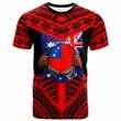 Alohawaii T-Shirt - Tee Samoa - Samoa Flag Australian Flag With Tribal Pattern Red | Alohawaii.co