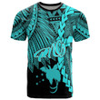 Alohawaii T-Shirt - Tee Papua New Guinea Polynesian - Tribal Wave Tattoo Neon Blue | Alohawaii.co