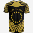 Alohawaii T-Shirt - Tee Cook Islands - Unique Eagle Feather Texture Black Yellow | Alohawaii.co